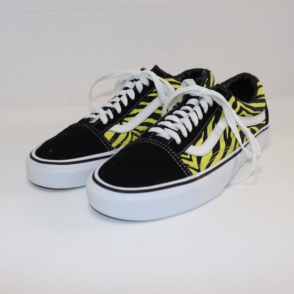 Vans Old Skool Yellow Black Zebra Print Men’s Size 8 - Picture 2 of 7